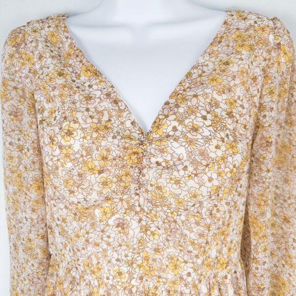 Sincerely Jules Floral Tiered Ruffle Midi Dress Small Smocked Cottage Prairie - Picture 7 of 16